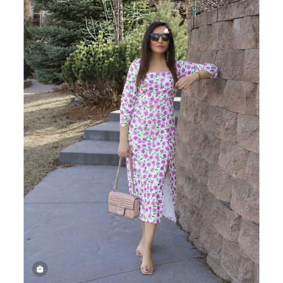 Zara Women's Dress Floral Midi Size S NEW - Picture 6 of 12